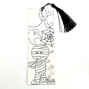 🎃👻Halloween “color me” mummy bookmark, vegan, leather, handmade, flexible